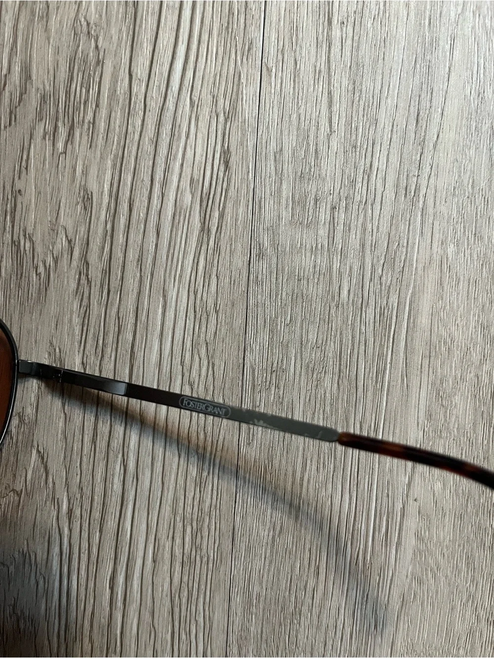 Foster Grant Sunglasses Gunmetal Metal Frame Brown Lenses Unisex